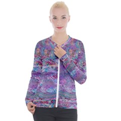 Stains Circles Watercolor Colorful Abstract Casual Zip Up Jacket by Vaneshart