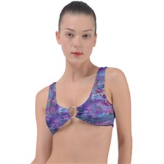 Stains Circles Watercolor Colorful Abstract Ring Detail Bikini Top