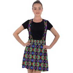 Abstract 11 Velvet Suspender Skater Skirt