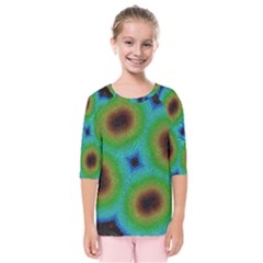 Kaleidoscope Art Unique Design Kids  Quarter Sleeve Raglan Tee