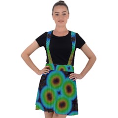 Kaleidoscope Art Unique Design Velvet Suspender Skater Skirt