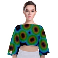 Kaleidoscope Art Unique Design Tie Back Butterfly Sleeve Chiffon Top by Vaneshart