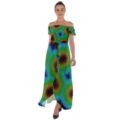 Kaleidoscope Art Unique Design Off Shoulder Open Front Chiffon Dress