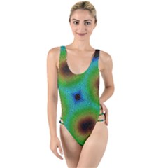 Kaleidoscope Art Unique Design High Leg Strappy Swimsuit by Vaneshart