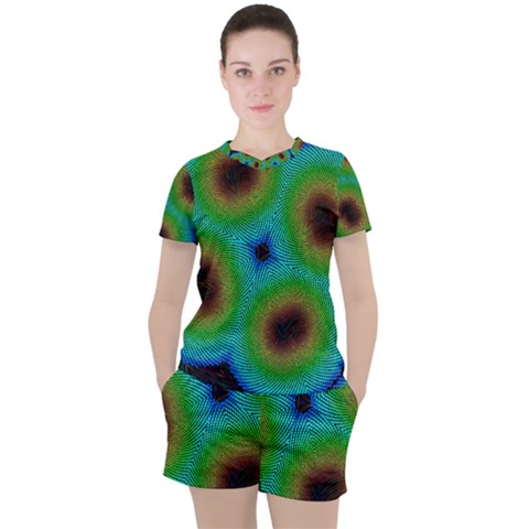 Kaleidoscope Art Unique Design Women s Tee And Shorts Set by Vaneshart