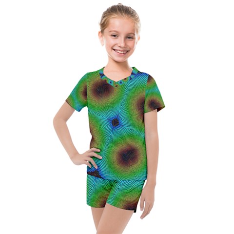 Kaleidoscope Art Unique Design Kids  Mesh Tee And Shorts Set by Vaneshart