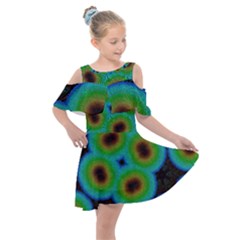 Kaleidoscope Art Unique Design Kids  Shoulder Cutout Chiffon Dress by Vaneshart