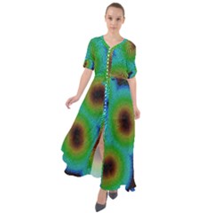 Kaleidoscope Art Unique Design Waist Tie Boho Maxi Dress