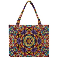 Geometric Pattern Kaleidoscope Art Mirror Image Mosaic Mini Tote Bag by Vaneshart