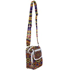 Geometric Pattern Kaleidoscope Art Mirror Image Mosaic Shoulder Strap Belt Bag