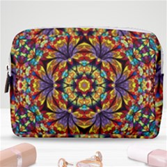 Geometric Pattern Kaleidoscope Art Mirror Image Mosaic Make Up Pouch (medium) by Vaneshart