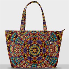 Geometric Pattern Kaleidoscope Art Mirror Image Mosaic Back Pocket Shoulder Bag 