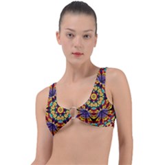 Geometric Pattern Kaleidoscope Art Mirror Image Mosaic Ring Detail Bikini Top