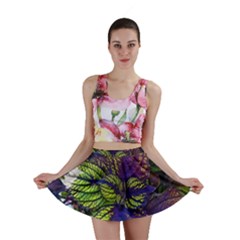 Dark Coleus Mini Skirt by Riverwoman