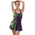 Dark coleus Ruffle Top Dress Swimsuit View1