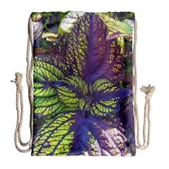 Dark Coleus Drawstring Bag (large) by Riverwoman