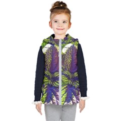 Dark Coleus Kids  Hooded Puffer Vest by Riverwoman