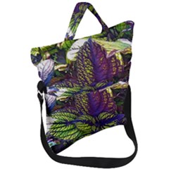 Dark Coleus Fold Over Handle Tote Bag by Riverwoman