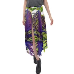 Dark Coleus Velour Split Maxi Skirt