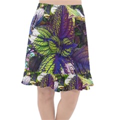 Dark Coleus Fishtail Chiffon Skirt