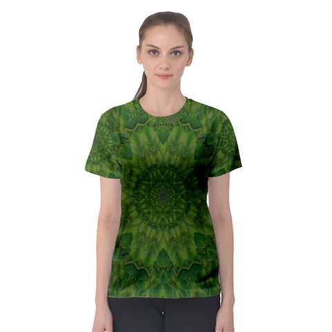 Fauna Nature Ornate Leaf Women s Sport Mesh Tee by pepitasart