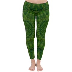 Fauna Nature Ornate Leaf Classic Winter Leggings by pepitasart