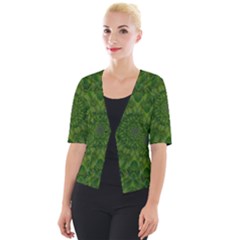 Fauna Nature Ornate Leaf Cropped Button Cardigan by pepitasart