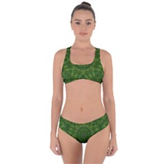 Fauna Nature Ornate Leaf Criss Cross Bikini Set by pepitasart