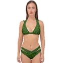 Fauna Nature Ornate Leaf Double Strap Halter Bikini Set View1