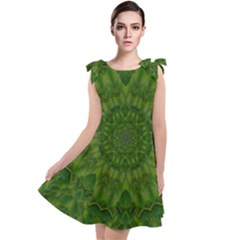 Fauna Nature Ornate Leaf Tie Up Tunic Dress by pepitasart