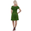 Fauna Nature Ornate Leaf Cap Sleeve Velour Dress  View2