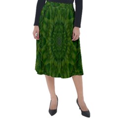 Fauna Nature Ornate Leaf Classic Velour Midi Skirt  by pepitasart