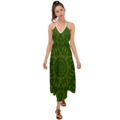 Fauna Nature Ornate Leaf Halter Tie Back Dress  by pepitasart