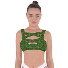 Fauna Nature Ornate Leaf Bandaged Up Bikini Top by pepitasart