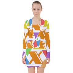 Xcoin Logo 200x200 V-neck Bodycon Long Sleeve Dress by Ipsum