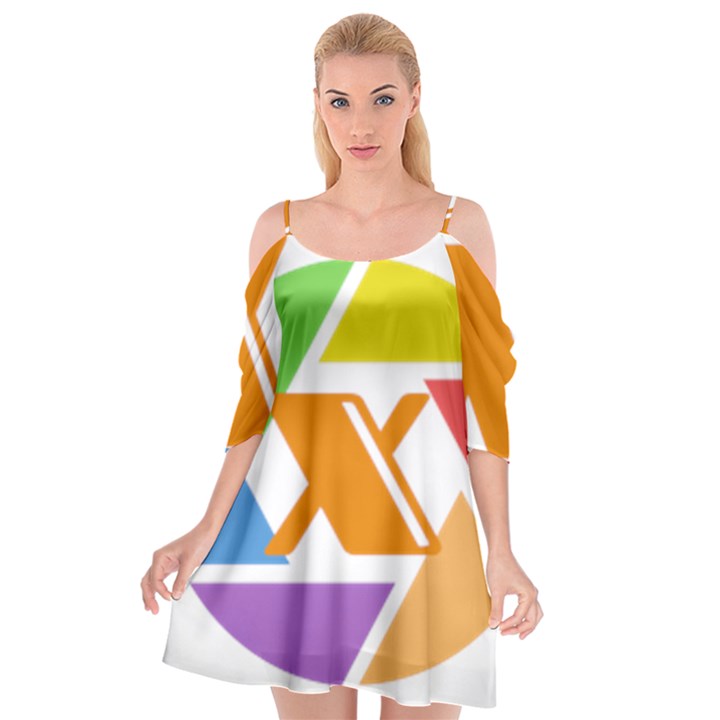 Xcoin Logo 200x200 Cutout Spaghetti Strap Chiffon Dress