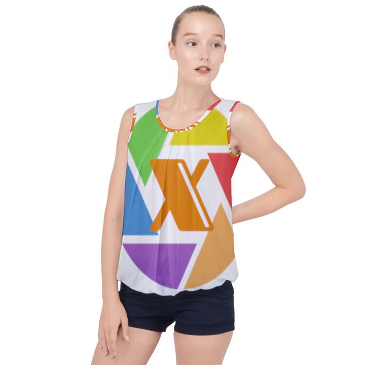 Xcoin Logo 200x200 Bubble Hem Chiffon Tank Top