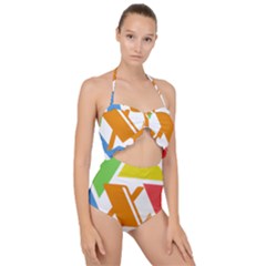 Xcoin Logo 200x200 Scallop Top Cut Out Swimsuit by Ipsum