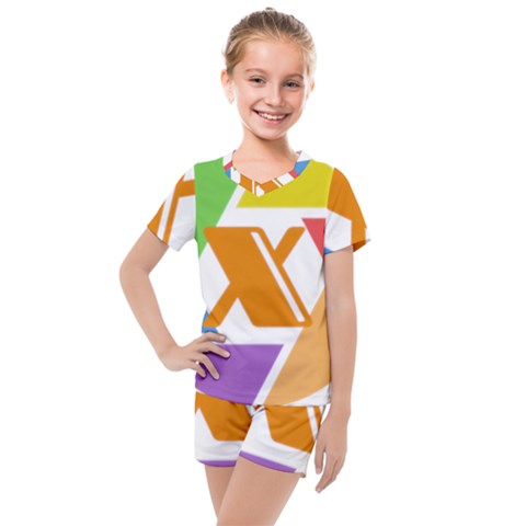 Xcoin Logo 200x200 Kids  Mesh Tee And Shorts Set by Ipsum