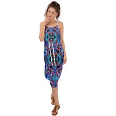 Abstract 12 Waist Tie Cover Up Chiffon Dress