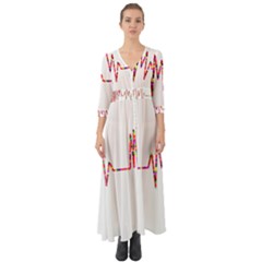 Electra Button Up Boho Maxi Dress