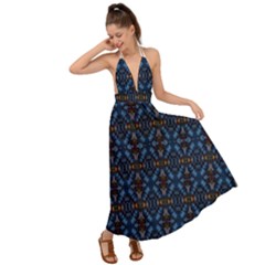 Abstract 13 Backless Maxi Beach Dress