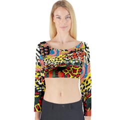 Ethnic Patchwork Long Sleeve Crop Top by AyokaDesigns