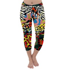 Ethnic Patchwork Capri Winter Leggings  by AyokaDesigns