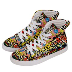 Ethnic Patchwork Women s Hi-top Skate Sneakers by AyokaDesigns