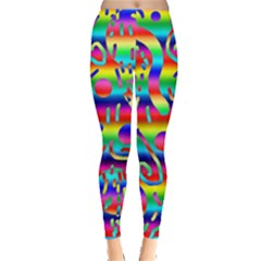 Rainbow Confetti Leggings  by bloomingvinedesign