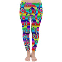 Rainbow Confetti Classic Winter Leggings by bloomingvinedesign