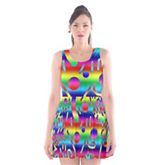 Rainbow Confetti Scoop Neck Skater Dress by bloomingvinedesign