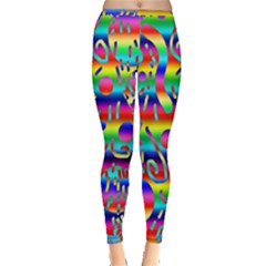 Rainbow Confetti Inside Out Leggings by bloomingvinedesign