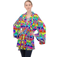 Rainbow Confetti Long Sleeve Velvet Kimono  by bloomingvinedesign